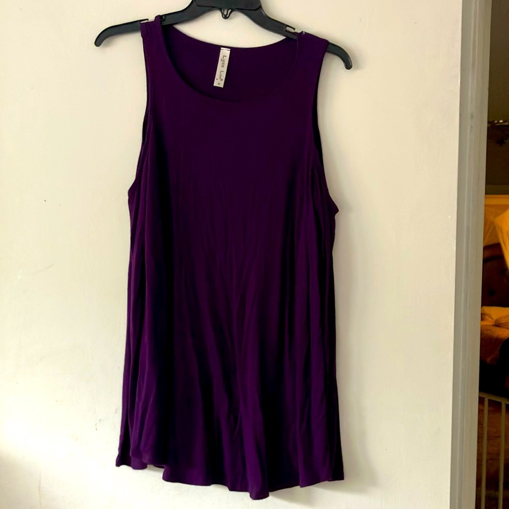 Purple cold shoulder top